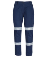 6MTD1 JB's Wear Ladies Multi Pocket Stretch Twill Pant with Day Night Tape Navy