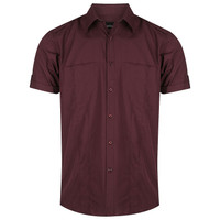 W35 Identitee Murray Mens Short Sleeve Shirt Wine