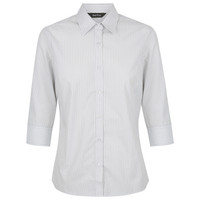 W43 Identitee York Ladies 3/4 Sleeve Shirt Grey