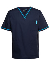 4SCT JB's Wear Contrast Scrubs Top Navy/Aqua 4SCT JB's Wear Contrast Scrubs Top Navy/Aqua