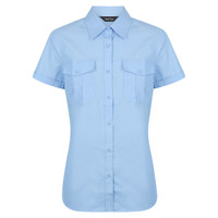 W61 Identitee Jasper Ladies Short Sleeve Shirt Sky Blue W61 Identitee Jasper Ladies Short Sleeve Shirt Sky Blue
