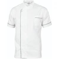 1123 DNC Workwear Cool-Breeze Modern Chef Jacket Short Sleeve White