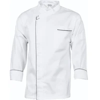 1124 DNC Workwear Cool-Breeze Modern Chef Jacket Long Sleeve White