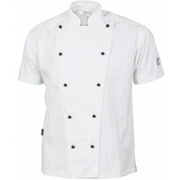 1103 DNC Workwear Cool-Breeze Cotton Chef Jacket Short Sleeve White