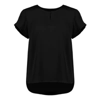 RU569LS Biz Corporates Womens Evelyn Short Sleeve Blouse Black