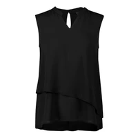 RB260LN Biz Corporates Womens Seville Sleeveless Layered Blouse Black