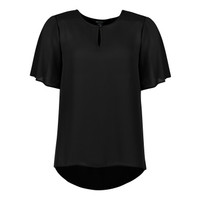 RB261LS Biz Corporates Womens Vienna Short Sleeve Blouse Black