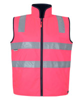 6D4RV JB's Wear Hi Vis (D+N) Reversible Vest Pink/Navy 6D4RV JB's Wear Hi Vis (D+N) Reversible Vest Pink/Navy
