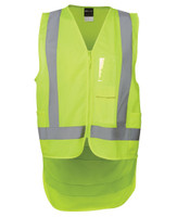 6DNDV JB's Wear Hi Vis Zip Drop Tail H Pattern (D+N) Vest Lime