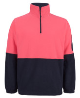 6HVPF JB's Wear Hi Vis 1/2 Zip Polar Fleece Pink/Navy 6HVPF JB's Wear Hi Vis 1/2 Zip Polar Fleece Pink/Navy