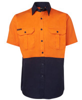 6HWS JB's Wear Hi Vis S/S 190g Shirt Orange/Navy 6HWS JB's Wear Hi Vis S/S 190g Shirt Orange/Navy