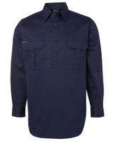 6WSCF JB's Wear L/S 190g Close Front Work Shirt Navy 6WSCF JB's Wear L/S 190g Close Front Work Shirt Navy