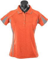 2304 Aussie Pacific Eureka Lady Polo Orange/Charcoal 2304 Aussie Pacific Eureka Lady Polo Orange/Charcoal