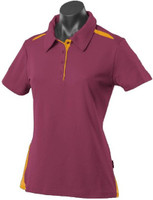 2305 Aussie Pacific Paterson Lady Polo Maroon/Gold 2305 Aussie Pacific Paterson Lady Polo Maroon/Gold
