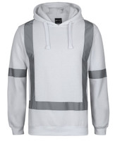 6BNH JB's Wear Fleece Hoodie with Reflective Tape White 6BNH JB's Wear Fleece Hoodie with Reflective Tape White