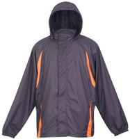 J008HZ Mens Shower Proof Sportech Nylon Jacket Charcoal/Orange J008HZ Mens Shower Proof Sportech Nylon Jacket Charcoal/Orange