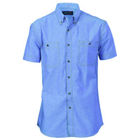 4101 DNC Cotton Chambray Shirt Twin Pocket Short Sleeve 4101 DNC Cotton Chambray Shirt Twin Pocket Short Sleeve