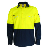 3586 DNC Two-Tone RipStop Cotton Cool Shirt L/S Yellow/Navy 3586 DNC Two-Tone RipStop Cotton Cool Shirt L/S Yellow/Navy