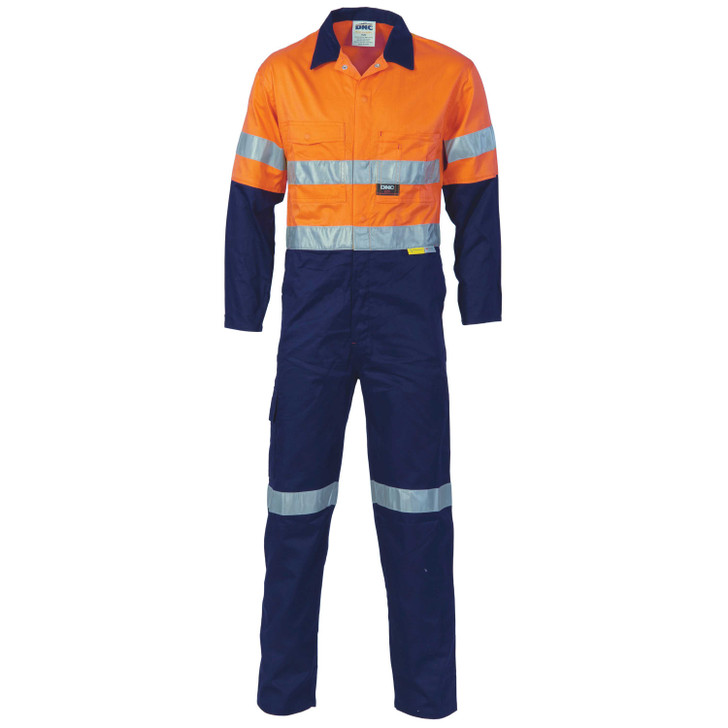 3855 DNC HiVis Cotton Coverall with 3M R/Tape Orange/Navy