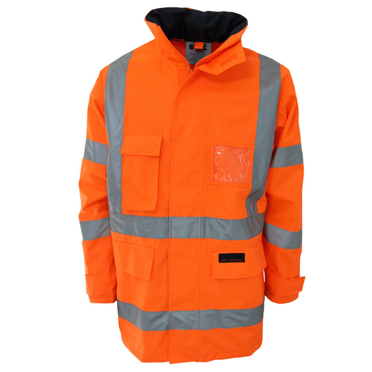 3571 DNC HiVis Breathable Rain Jacket Biomotion tape Orange
