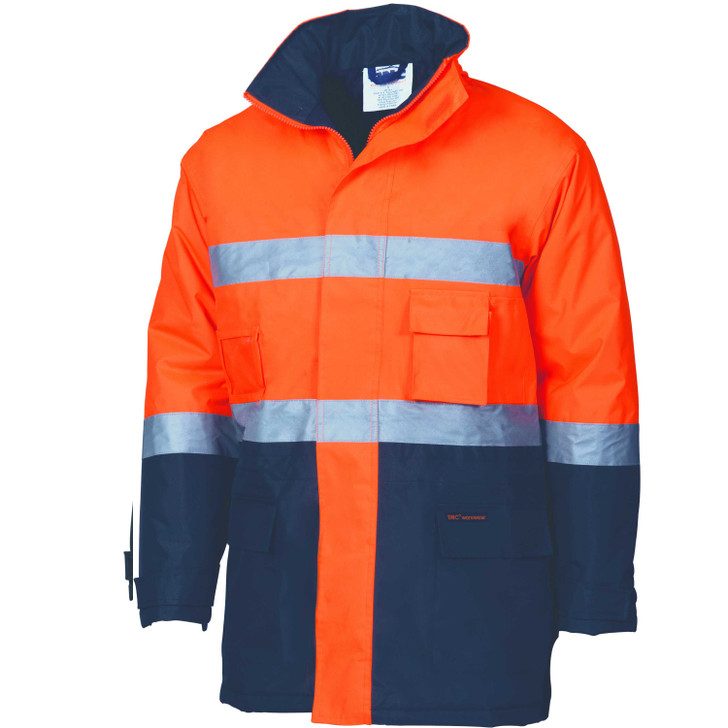 3768 DNC HiVis D/N Two Tone Parka Orange/Navy