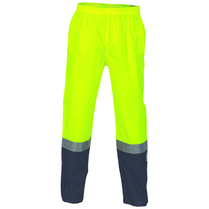 3880 DNC HiVis Two Tone Light Weight Rain Pants with CSR R/Tape Yellow/Navy