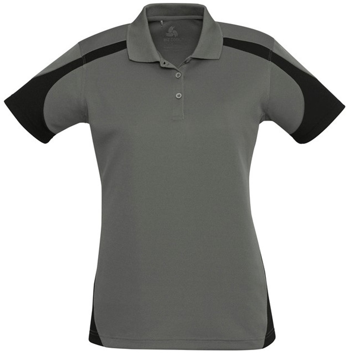 P401LS Ladies Talon Polo Ash/Black