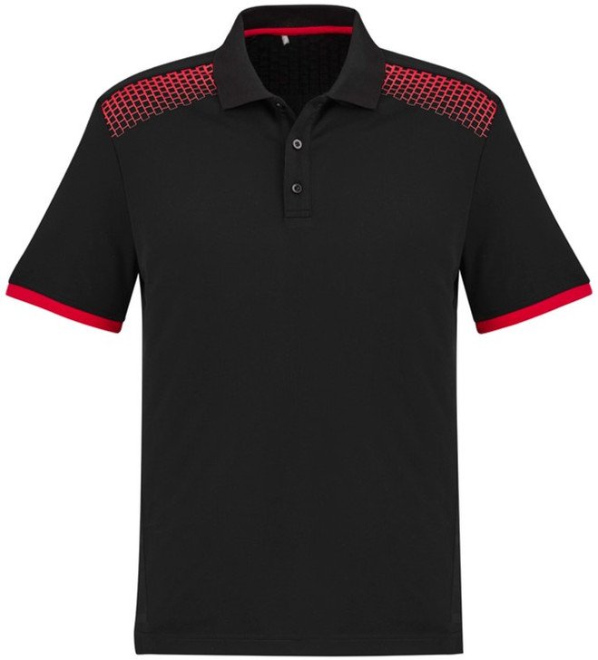 P900MS Mens Galaxy Polo Black/Red