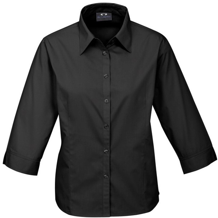 S10521 Ladies Base 3/4 Sleeve Shirt Black