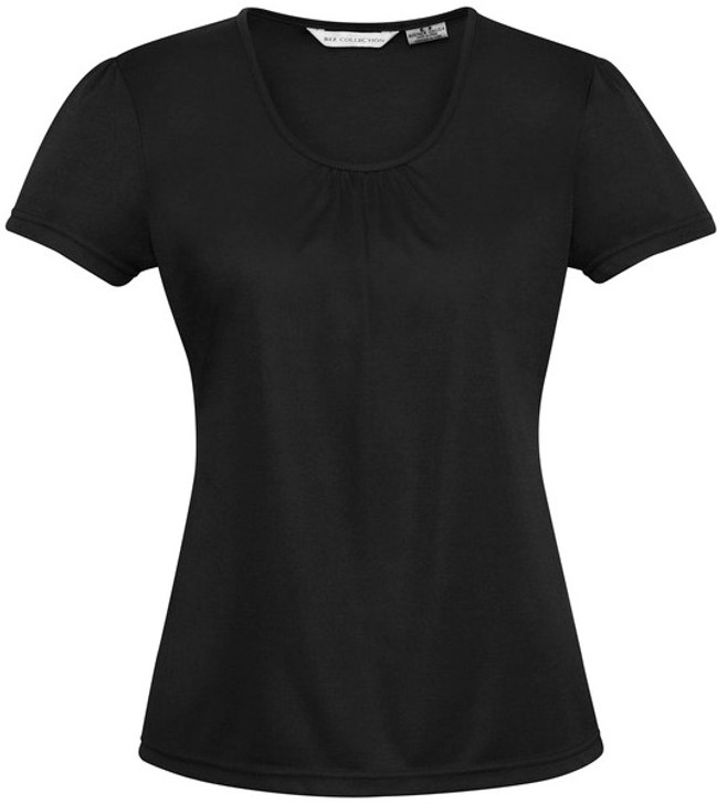 K315LS Ladies Chic Top Black