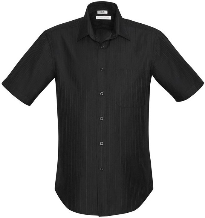 S312MS Mens Preston Short Sleeve Shirt Black