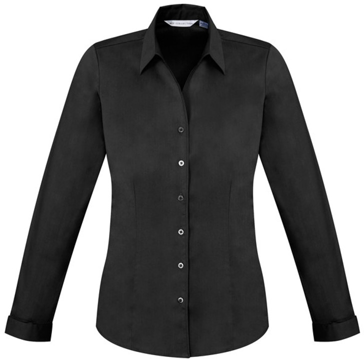 S770LL Ladies Monaco Long Sleeve Shirt Black