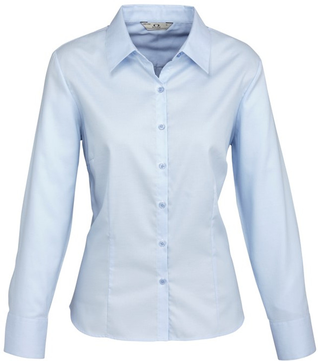 S118LL Ladies Luxe Long Sleeve Shirt Blue