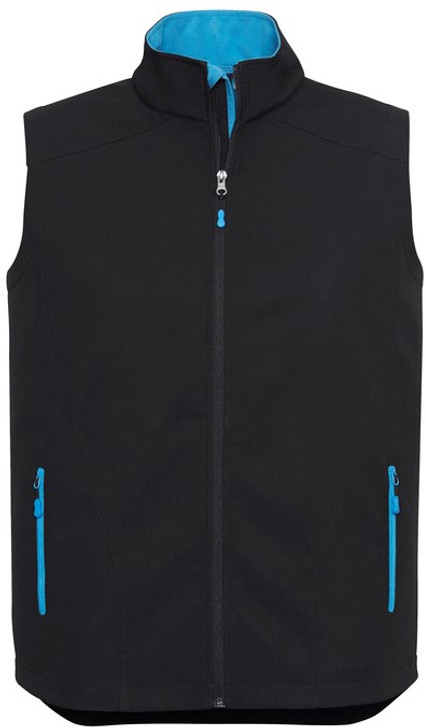 J404M Mens Geneva Vest Black/Cyan