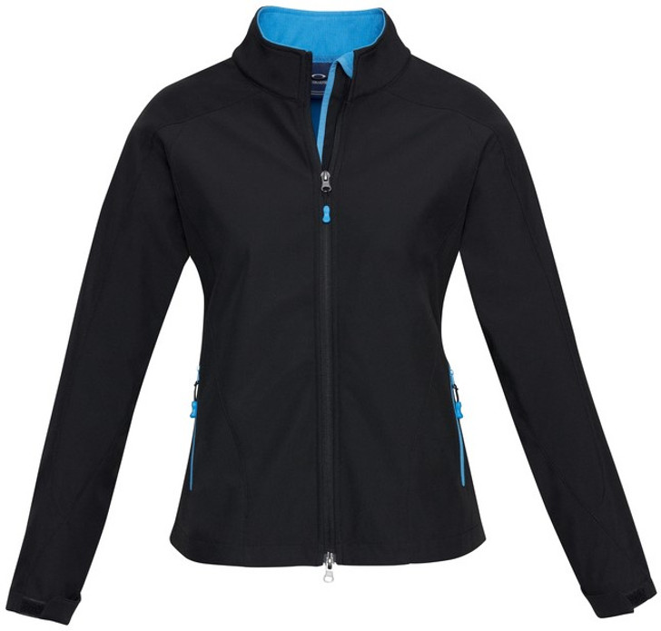 J307L Ladies Geneva Jacket Black/Cyan