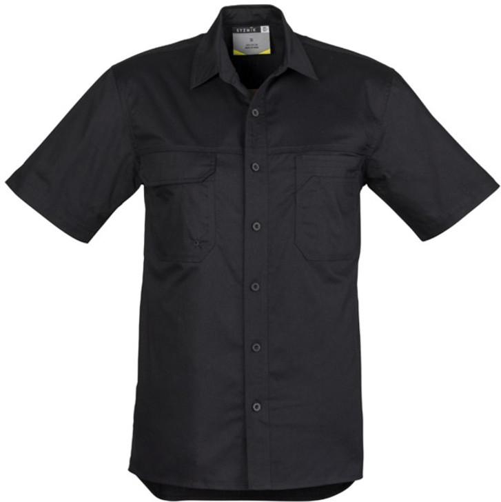 Syzmik Workwear ZW120 Mens Lightweight S/S Tradie Shirt Black