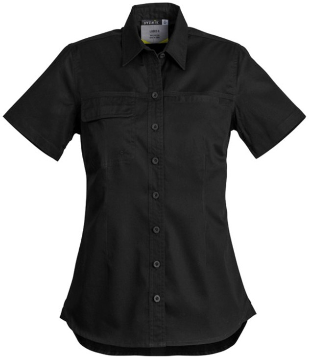 Syzmik Workwear ZWL120 Womens Lightweight S/S Tradie Shirt Black