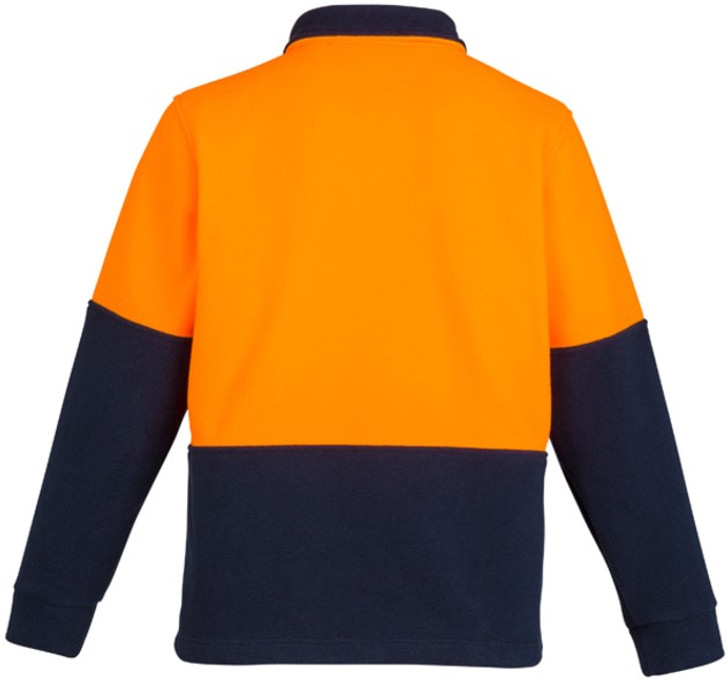 Syzmik Workwear ZT460 Unisex Hi Vis Half Zip Fleece Jumper Orange/Navy Back