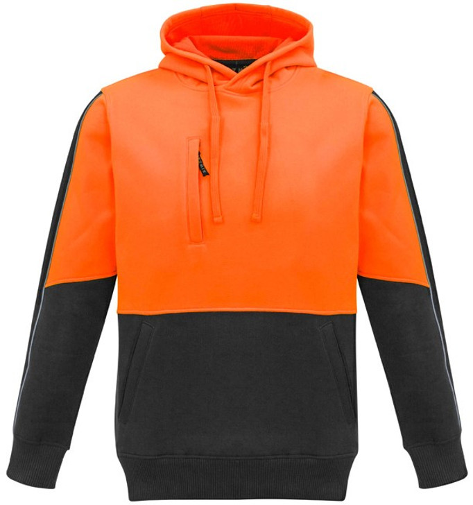 Syzmik Workwear ZT484 Unisex Hi Vis Hoodie Orange/Charcoal