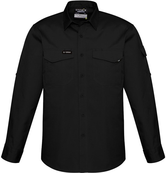 Syzmik Workwear ZW400 Mens Rugged Cooling L/S Shirt Black