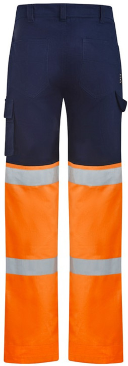 Syzmik Workwear ZP980 Mens Bio Motion Hi Vis Taped Pant Orange/Navy Back