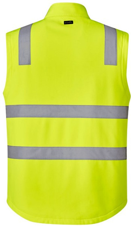 Syzmik Workwear ZV426 Unisex Hi Vis Softshell Vest Yellow/Navy Back