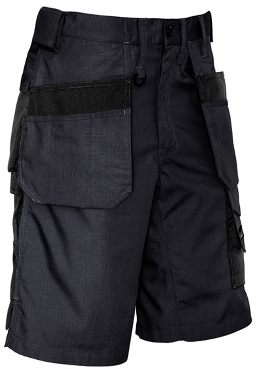 Syzmik Workwear ZS510 Mens Ultralite Multi-Pocket Short Charcoal/Black