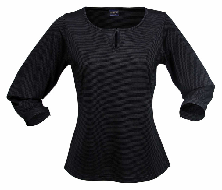 1258Q Stencil Silvertech Ladies 3/4 Top Black