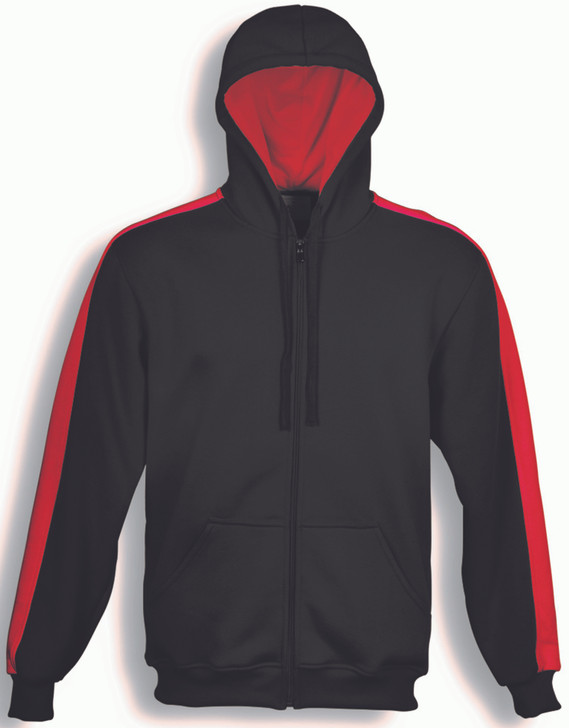 CJ1221 Adults Contrast Fleece Black/Red