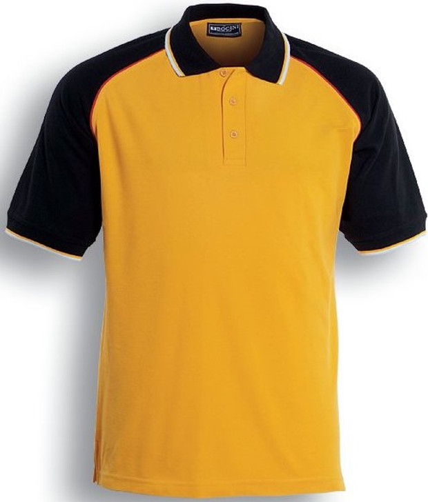 CP0360 Three Tone Polo Gold/Black/Red