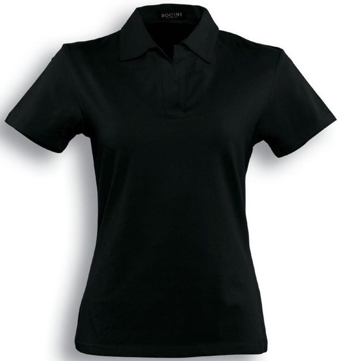 CP0436 Ladies Cotton Spandex Polo Black