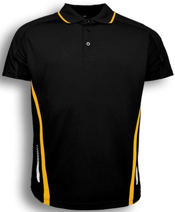 CP1450 Unisex Adults Elite Sports Polo Black/Gold