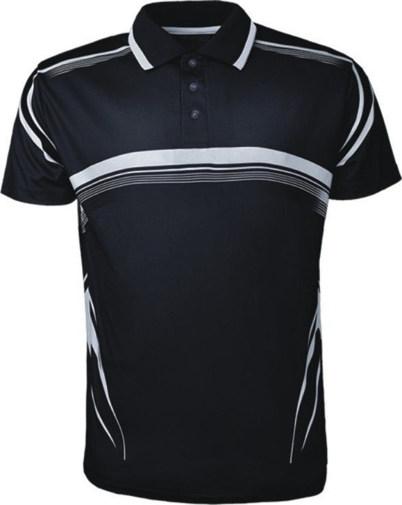 CP1469 Kids Sublimated Gradated Polo Black/White
