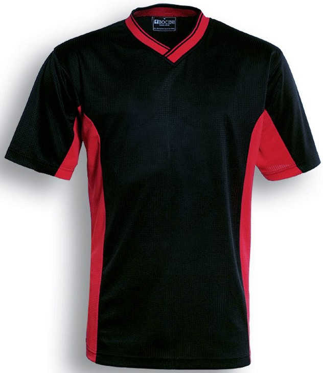 CT838 Unisex Adults Soccer Panel Jersey Black/Red